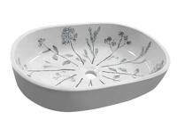 Sapho Priori keramische waskom 60x13,5x40cm wit/blauw - thumbnail