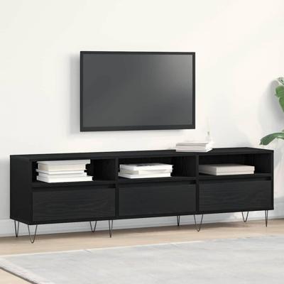 TV-kast Zwart eiken 150 x 30 x 44.5 cm Bewerkt hout