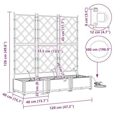 Tuin Bloempot 3 pcs Licht Grijs Staal