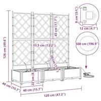 Tuin Bloempot 3 pcs Bruin Staal - thumbnail
