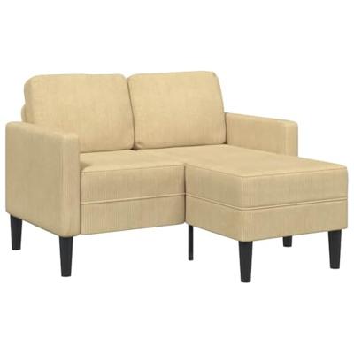 2-zitsbank met chaise L-vorm 125 cm linnen grijsgroen