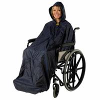 Rolstoelponcho Wheely Mac zonder mouwen Deluxe | Ongevoerd | Capuchon | Winddicht | Waterdicht | Blauw | Large | Splash | PR34022-L - thumbnail
