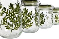 Set van 4 Potjes Home ESPRIT Groen Kristal Ijzer 1,5 L 11,3 x 11,3 x 21,7 cm - thumbnail