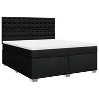 Boxspring met matras stof zwart 180x200 cm - thumbnail