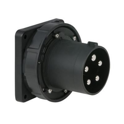 PCE CEE 125A 5-polige inbouw socket male IP67 zwart PCE CEE 125A 5-polige inbouw socket male IP67 zwart