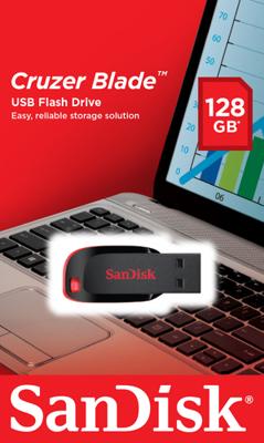 SanDisk Cruzer® Blade™ USB-stick 128 GB Zwart SDCZ50-128G-B35 USB-A 2.0 SanDisk Cruzer® Blade™ USB-stick 128 GB Zwart SDCZ50-128G-B35 USB-A 2.0