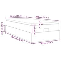 Ottoman bed met matras 90x200cm stof zwart - thumbnail