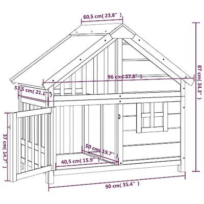 VidaXL Hondenhok 96x60,5x87 cm massief grenenhout mokkakleurig