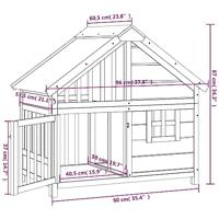 VidaXL Hondenhok 96x60,5x87 cm massief grenenhout mokkakleurig - thumbnail