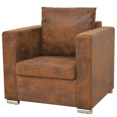 VidaXL Fauteuil bruin 82x73x82 cm imitatiesuède VidaXL Fauteuil bruin 82x73x82 cm imitatiesuède