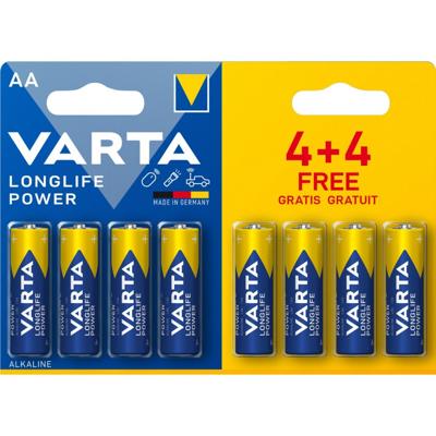 Batterij Varta AA 4+4 Alkaline Longlife Power Batterij Varta AA 4+4 Alkaline Longlife Power