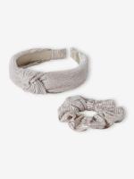 Set met feestelijke haarband en scrunchie goud - thumbnail
