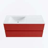 MONDIAZ VICA 110cm badmeubel onderkast Fire 2 lades. Wastafel CLOUD links 1 kraangat, kleur Talc. - thumbnail