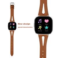 Fitbit Versa 1/ 2 & Lite bandje TPU leer - Bruin - thumbnail