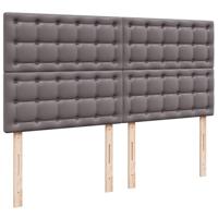 Boxspring met matras kunstleer grijs 200x200 cm - thumbnail