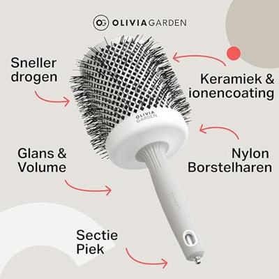 Olivia Garden Blowout Shine Brush White&Grey Ø80mm Olivia Garden Blowout Shine Brush White&Grey Ø80mm