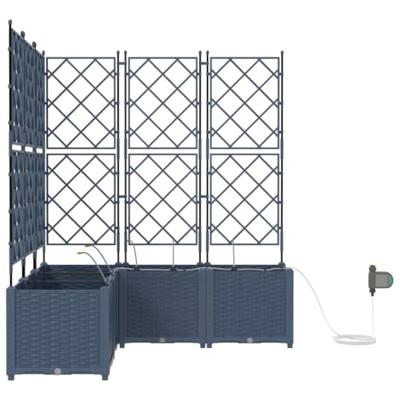 VidaXL Tuin bloempot 5 pcs grijs staal