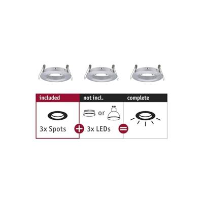 Paulmann 92484 EBL Choose Inbouwring Set van 3 stuks 10 W Aluminium (gedraaid)