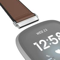 Hama Polsband Voor Fitbit Versa 3/Sense Horlogebandje Van Leer En Silic. Bruin - thumbnail