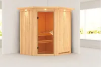 Karibu | Tonja Sauna met Dakkraag | Bronzeglas Deur - thumbnail