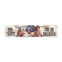 Bud Spencer & Terence Hill Tin Sign with Magnet Vier Fäuste für ein Halleluja 16 x 3,5 cm - thumbnail
