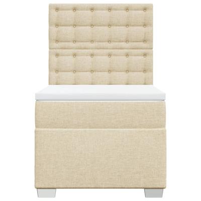 Boxspring met matras stof crèmekleurig 80x200 cm
