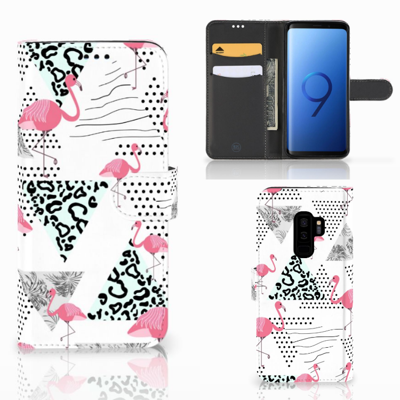 Samsung Galaxy S9 Plus | Telefoonhoesje | Met pasjeshouder | Flamingo Triangle