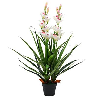 VidaXL Kunstplant met pot cymbidium orchidee 100 cm groen VidaXL Kunstplant met pot cymbidium orchidee 100 cm groen