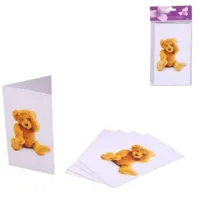 Kaarten Babyshower teddybeer roze set van 5 | 24 stuks - thumbnail