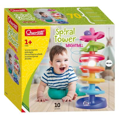 Quercetti spiraal ballentoren met lichtgevende bal, 10dlg.