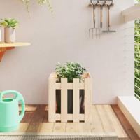 VidaXL Plantenbak met hekontwerp 40x40x40 cm massief grenenhout - thumbnail