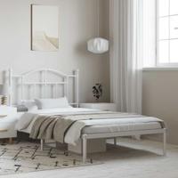Bedframe met hoofdbord metaal wit 100x190 cm - thumbnail