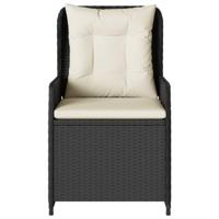 Tuinstoelen 2 st verstelbaar poly rattan zwart - thumbnail