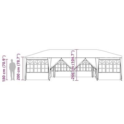 Feesttent met 12 zijwanden Antraciet 8x4 m PE