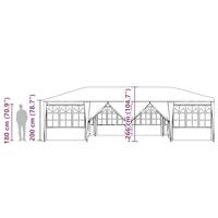 Feesttent met 12 zijwanden Antraciet 8x4 m PE - thumbnail