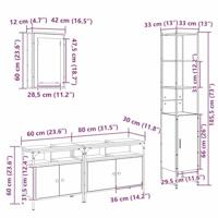 Badkamermeubelset 4 pcs Sonoma eiken 33 x 33 x 185.5 cm - thumbnail