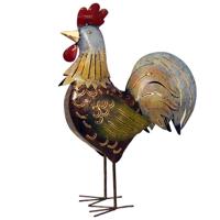 Metalen Waxinelichthouder Haan (Bruin-Wit) - thumbnail