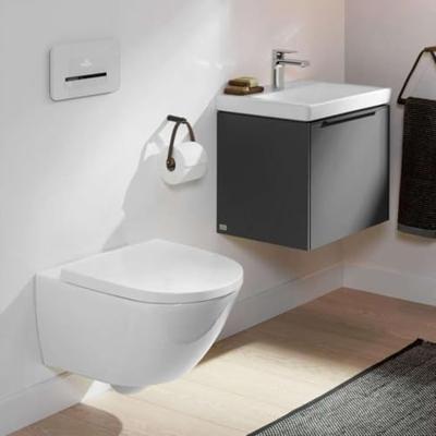 Villeroy & Boch Subway 3.0 Wandcloset - 56cm - zonder spoelrand - diepspoel - twistflush - ceramic+ - zonder zitting - mat stone white (wit) 4670t0rw - thumbnail