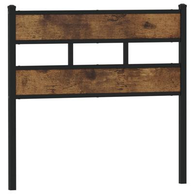 Hoofdbord 75 cm ijzer en bewerkt hout gerookt eikenkleurig
