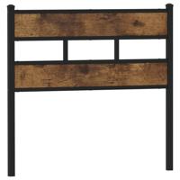 Hoofdbord 75 cm ijzer en bewerkt hout gerookt eikenkleurig - thumbnail