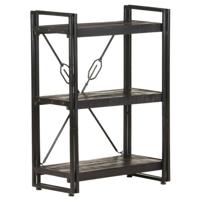 VidaXL Boekenkast met 3 schappen 60x30x80 cm massief mangohout zwart - thumbnail