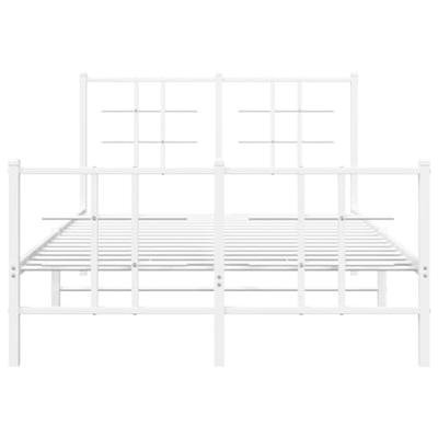 Bedframe met hoofd- en voeteneinde metaal wit 120x200 cm - thumbnail