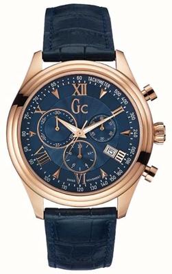 Horlogeband GC watches Y04008G7 Leder Blauw 22mm