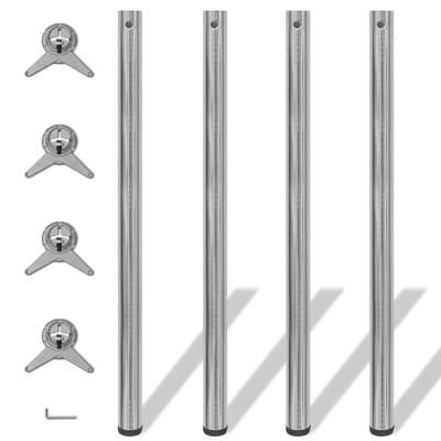 VidaXL Tafelpoten in hoogte verstelbaar geborsteld nikkel 1100 mm 4 st VidaXL Tafelpoten in hoogte verstelbaar geborsteld nikkel 1100 mm 4 st