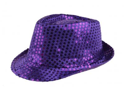 Lg-imports Hoed Met Pailletten Paars One Size