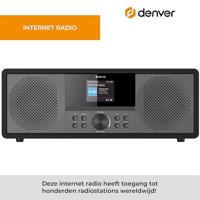 Denver MIR-270B Internetradio met CD-speler Internet, DAB+, VHF (FM) AUX, Bluetooth, CD, USB, WiFi, Internetradio Zwart - thumbnail