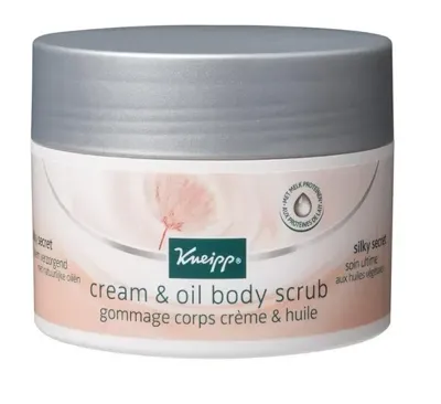 Kneipp Silky secret cream & oil body scrub zijdeboombloem 200 Milliliter