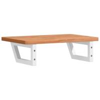 Badkamer wandschap staal en massief beukenhout - thumbnail