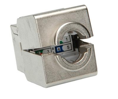 ROLINE Cat.6 (Class E) Keystone, afgeschermd, zilverkleurig, geen gereedschap nodig ROLINE Cat.6 (Class E) Keystone, afgeschermd, zilverkleurig, geen gereedschap nodig