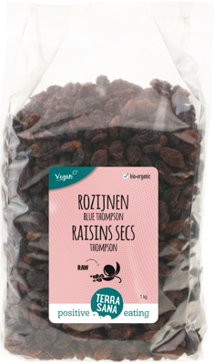 TerraSana RAW Rozijnen blue thompson bio 1 Kilogram TerraSana RAW Rozijnen blue thompson bio 1 Kilogram